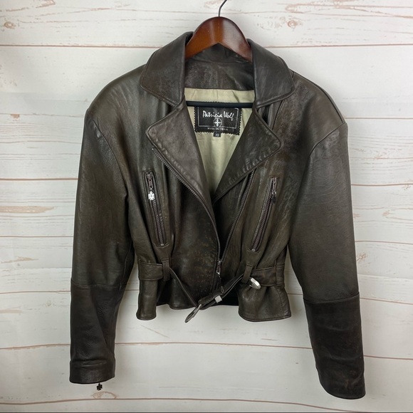 Patricia Wolf VTG | Brown Soft Supple Leather Moto Jacket - Picture 4 of 10